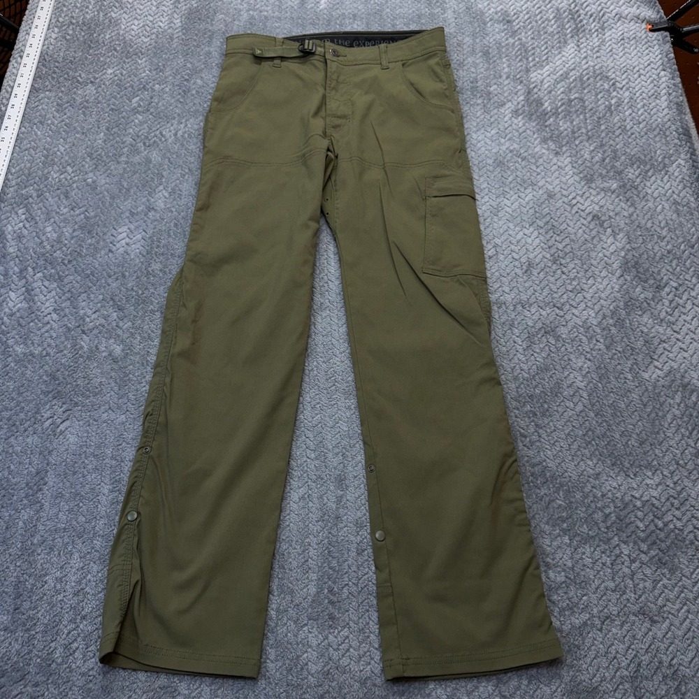 Prana Zion Hiking Pants Mens Small 31x32 Olive Green Nylon Stretch Cargo